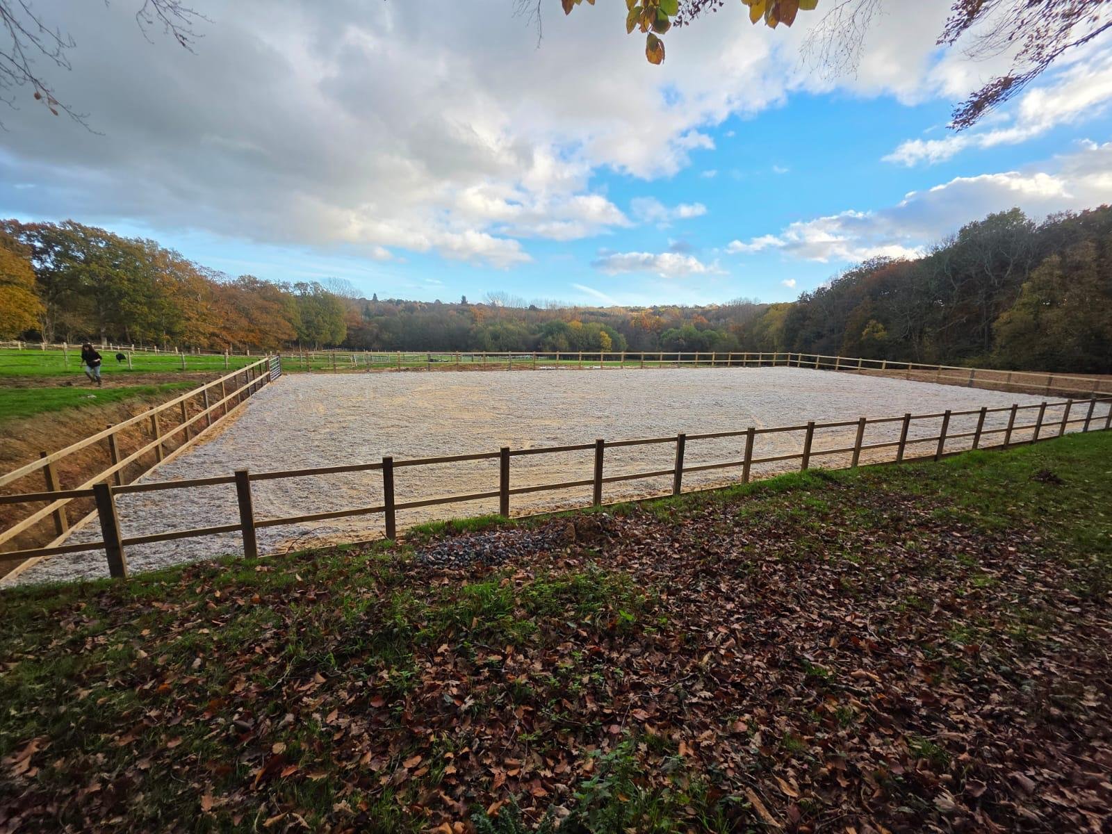 Equine arena base in the Kent countryside